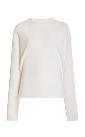 Theodore Knit Sweater in Ivory Cashmere Silk