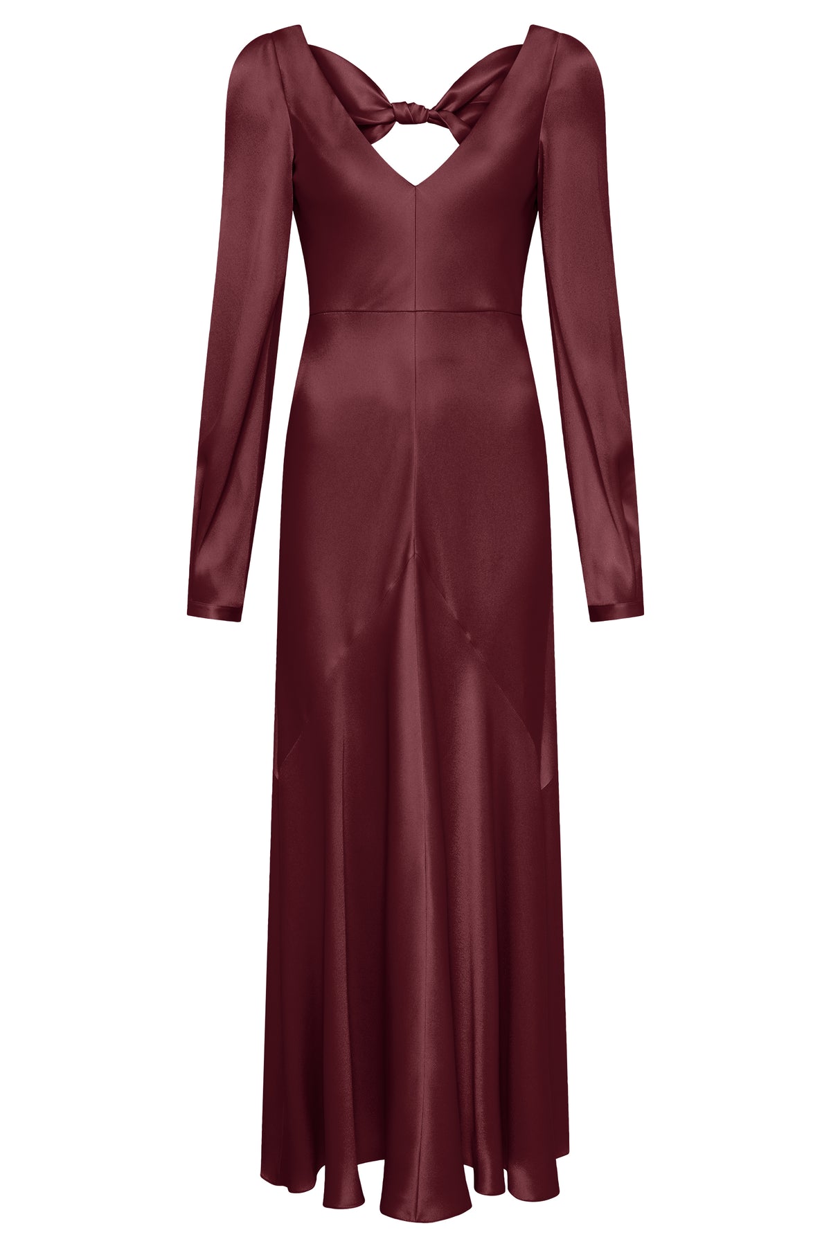 Peyton Maxi Dress In Bordeaux Silk Satin