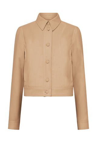 Thereza Jacket in Camel & Citrine Virgin Wool Crepe