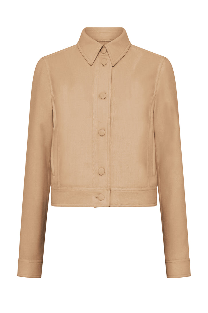 Thereza Jacket in Camel & Citrine Virgin Wool Crepe