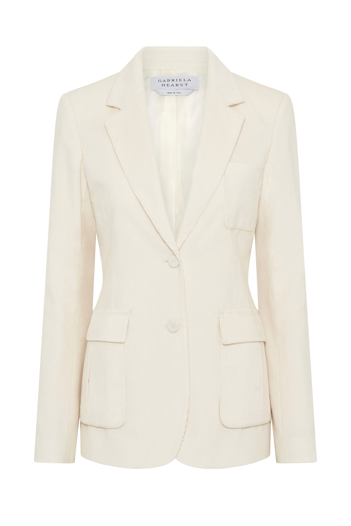 Louisa Blazer in Ivory Sea Island Cotton Corduroy