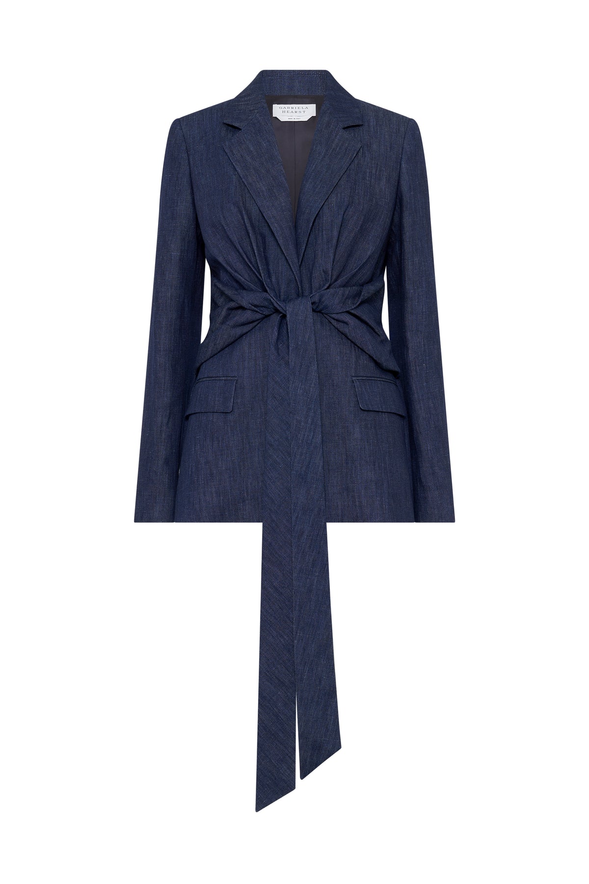 Grant Knotted Blazer in Recycled Cotton Denim
