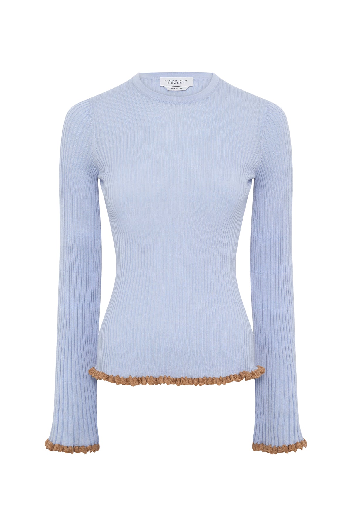 Erya Knit Crewneck Sweater in Halogen Blue Cashmere Silk
