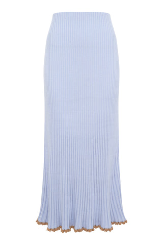 Kavya Knit Skirt in Halogen Blue Cashmere Silk