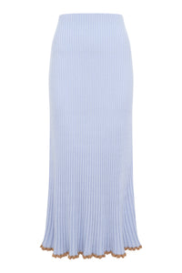 Kavya Knit Skirt in Halogen Blue Cashmere Silk