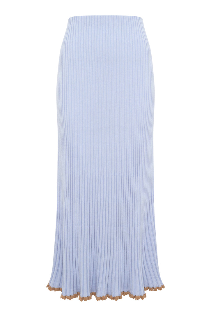 Kavya Knit Skirt in Halogen Blue Cashmere Silk