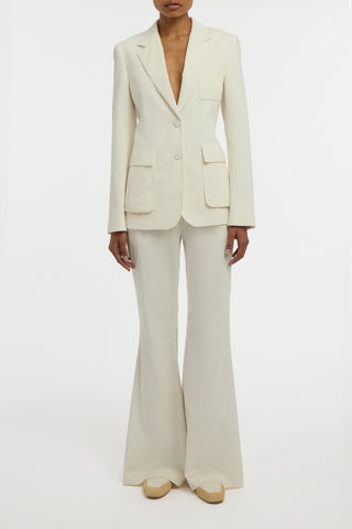 Ianthe Flare Pant in Ivory Sea Island Cotton Corduroy