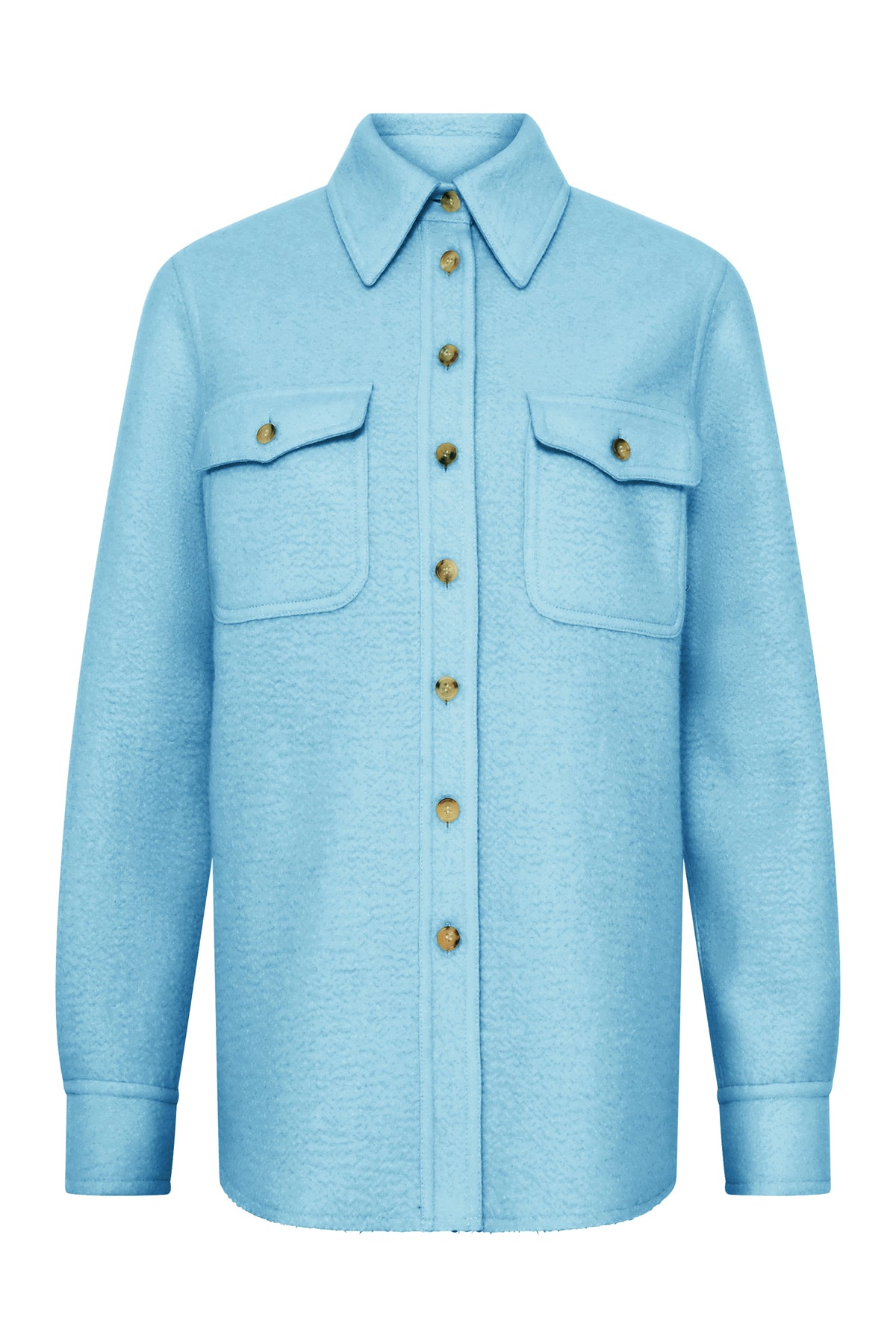 John Austin Shirt in Light Blue Cashmere Felt