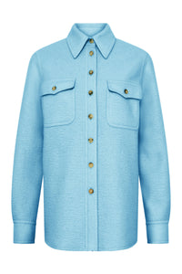 John Austin Shirt in Light Blue Cashmere Felt