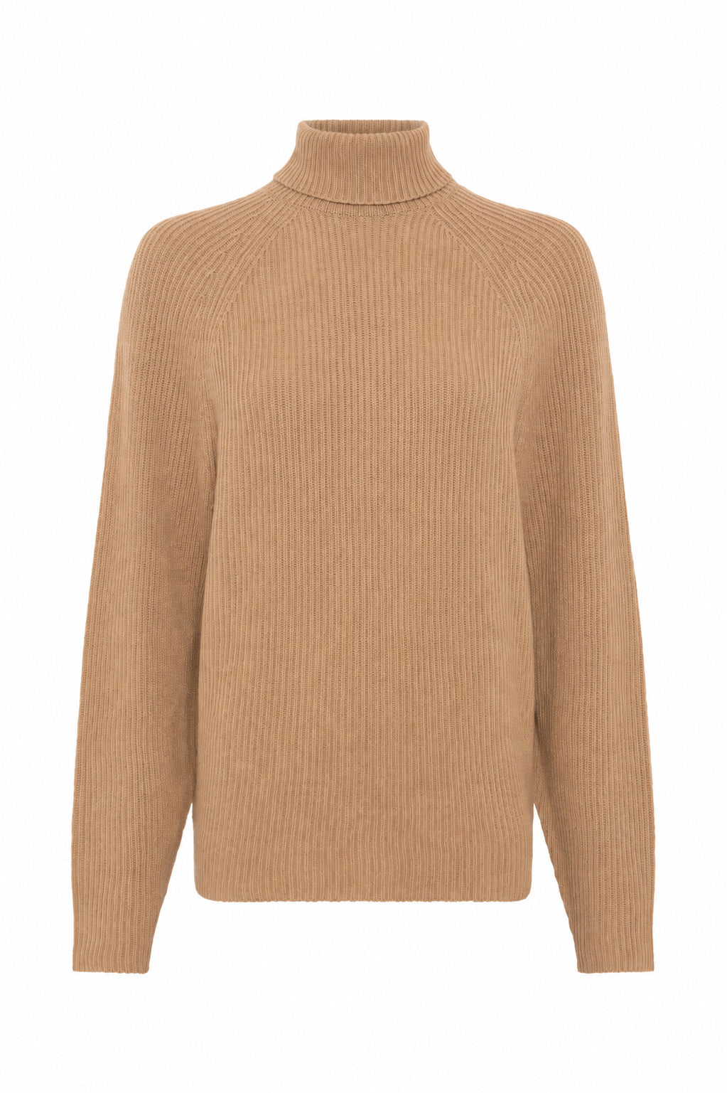 Wigman Knit Turtleneck Sweater in Camel Cashmere