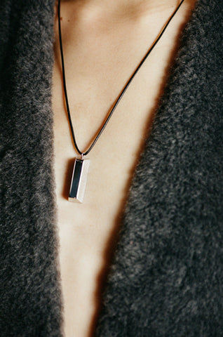 One Gold Bar Necklace in Platinum