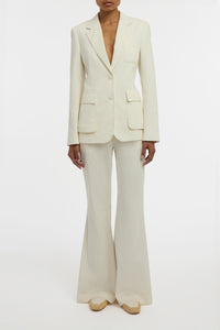 Ianthe Flare Pant in Ivory Sea Island Cotton Corduroy