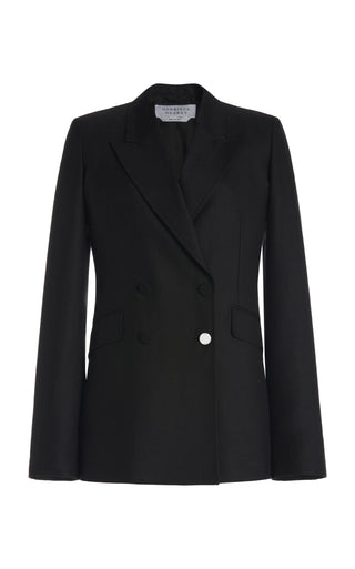 Black Wool Double-Breasted Stephanie Blazer - Front View | Gabriela Hearst