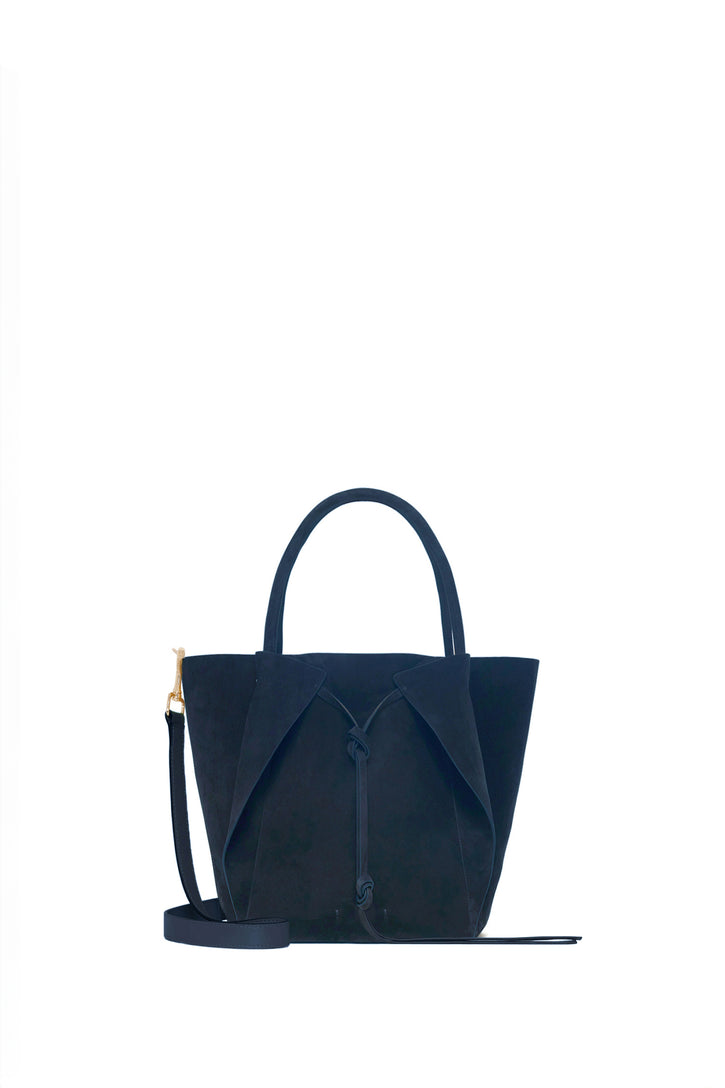 Small Marija Tote Bag in Navy Suede