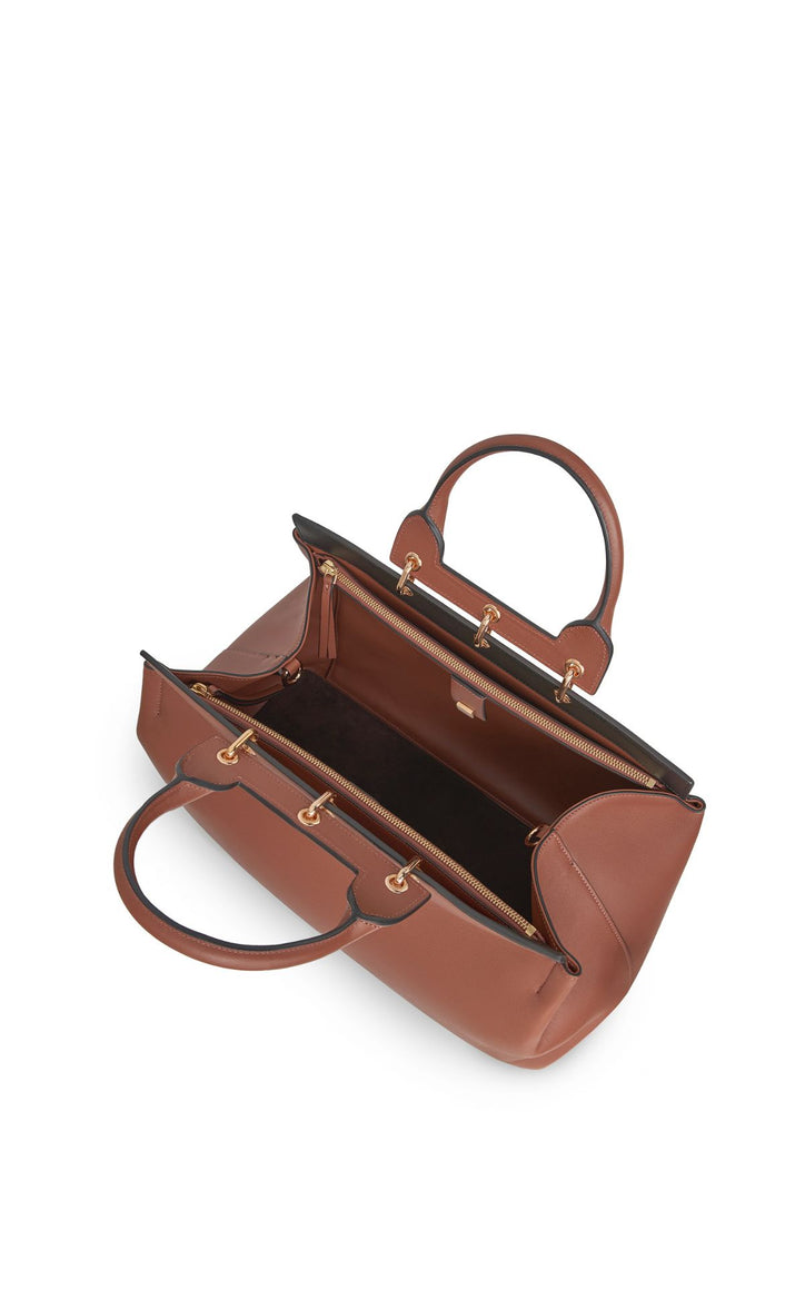 Small Amethyst Bag in Cognac Nappa Leather