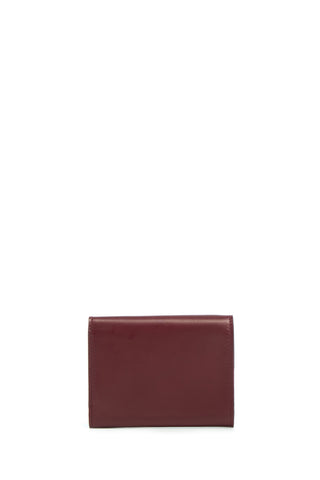 Bordeaux Leather Compact Flat Wallet - Back View | Gabriela Hearst