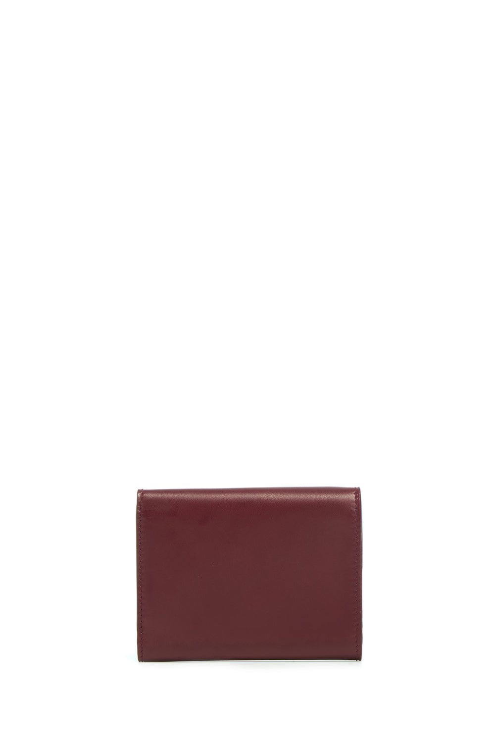 Compact Flat Wallet in Bordeaux & Pink Leather