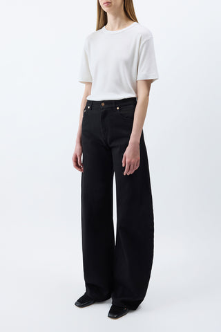 Black Wide-Leg Amoret Jeans - Side Profile | Gabriela Hearst