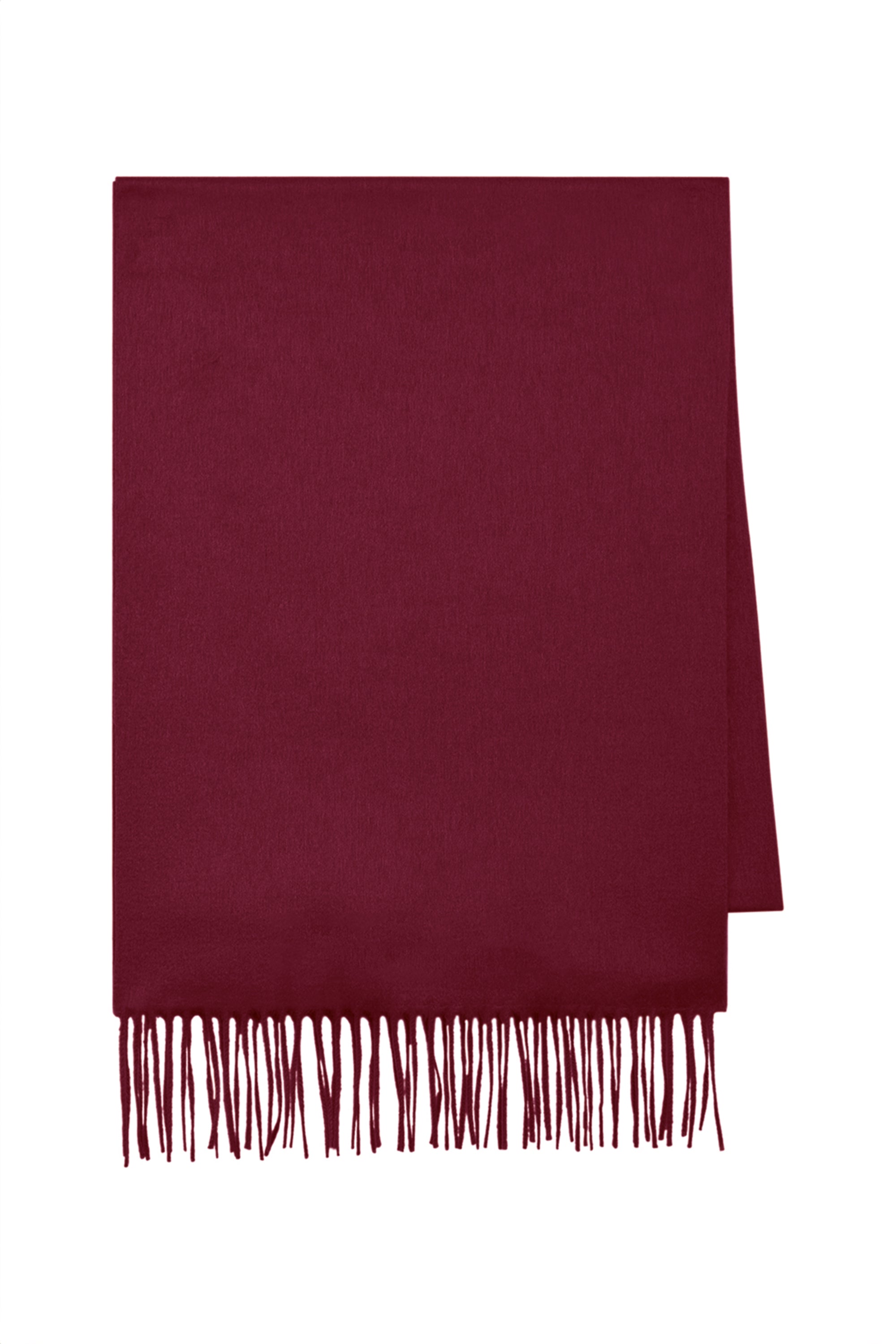 Blaine Fringe Scarf in Bordeaux Brushed Silk Cashmere – Gabriela