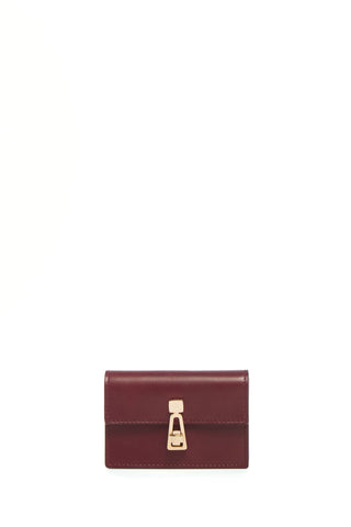 Bordeaux Leather Concertina Card Wallet - Front View | Gabriela Hearst