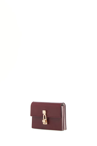 Bordeaux Leather Concertina Card Wallet - Side Angle | Gabriela Hearst