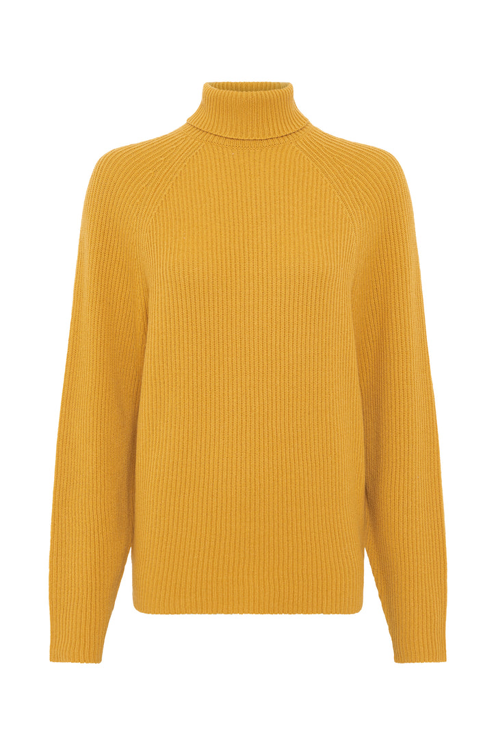 Wigman Knit Turtleneck Sweater in Golden Birch Cashmere