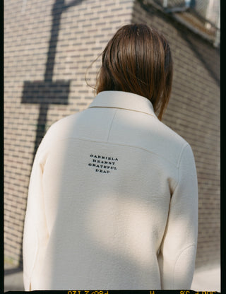 John Austin Shirt Back Detail - Embroidered Logo Close-up | Gabriela Hearst