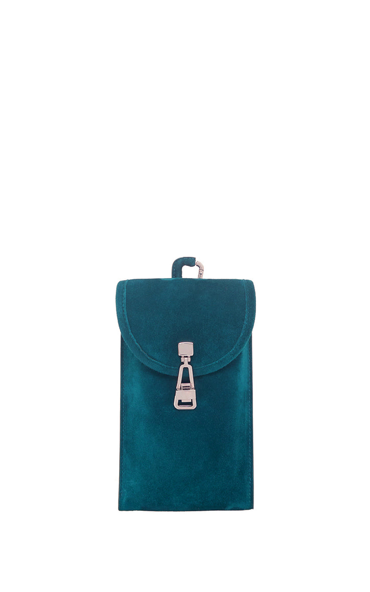 Sunglasses Pouch in Bottle Green Suede