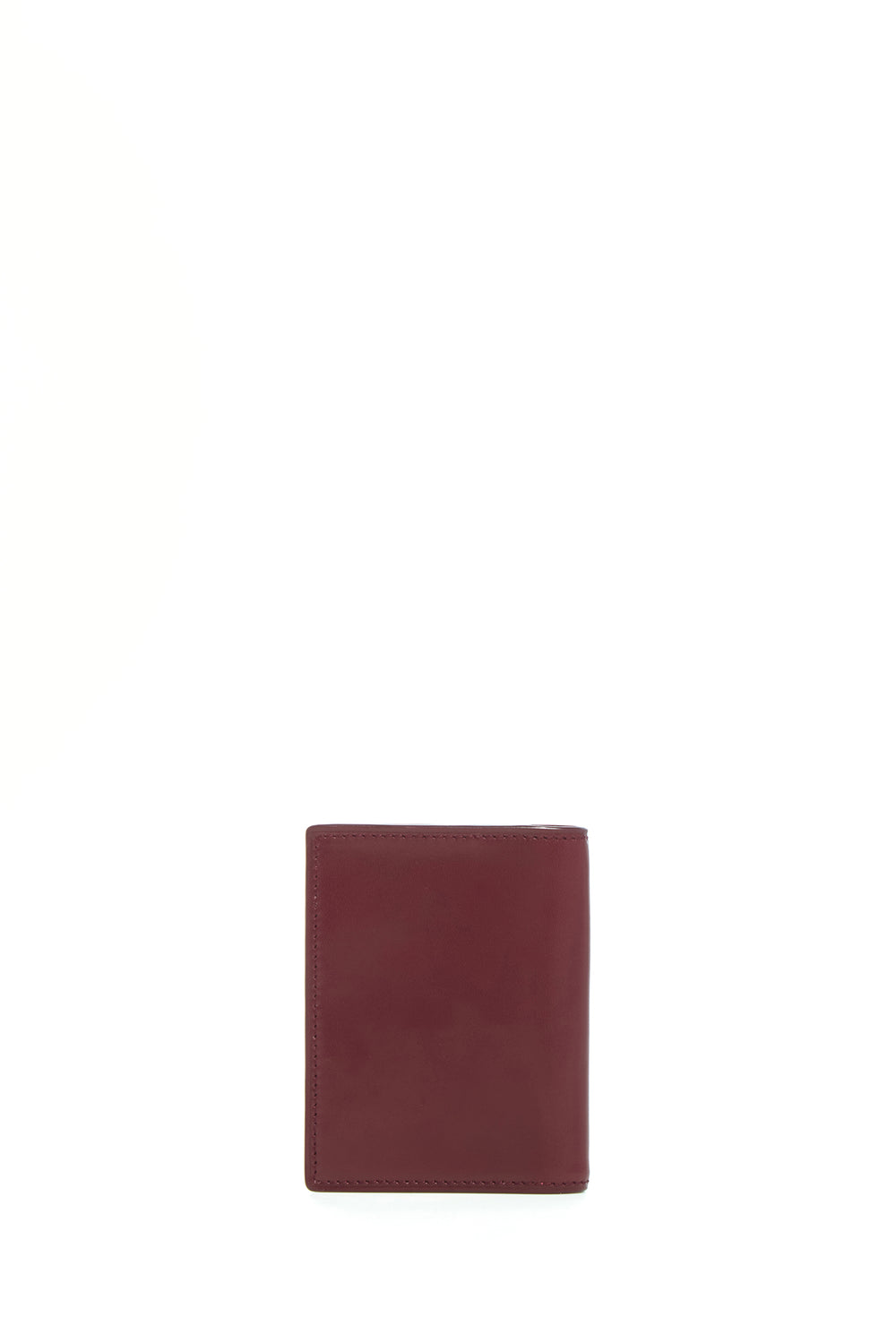 Simple Card Wallet in Bordeaux & Pink Leather