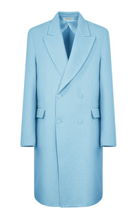 Mcaffrey Coat in Light Blue Cashmere Felt