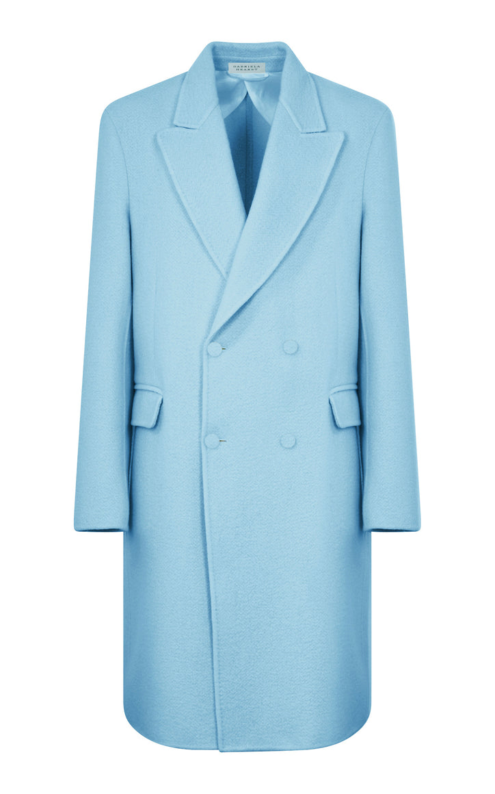 Mcaffrey Coat in Light Blue Cashmere Felt