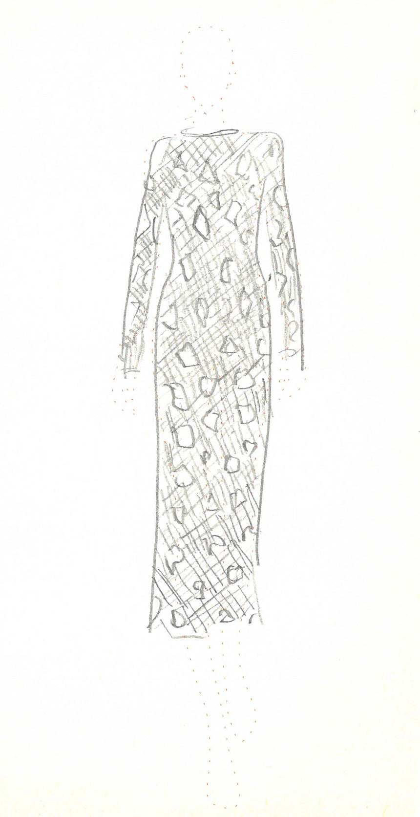 Romeo Crochet Maxi Dress in Black Merino Wool with Nappa Leather Patches