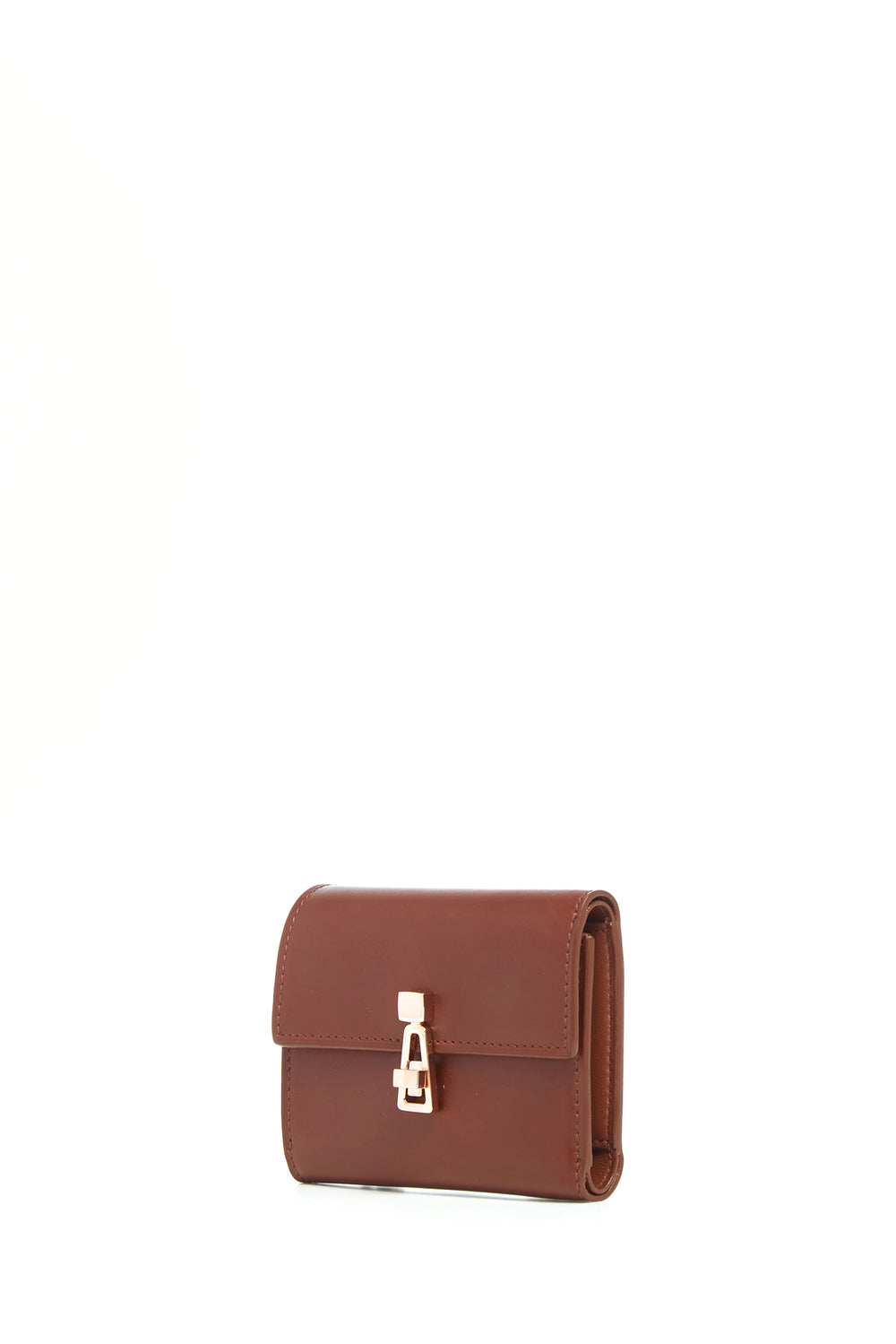 Compact Flat Wallet in Cognac Leather