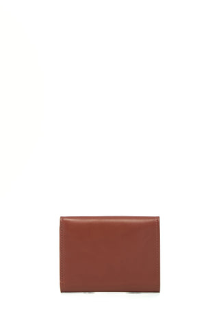 Cognac Leather Compact Flat Wallet - Back View | Gabriela Hearst