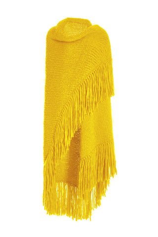 Lauren Knit Wrap in Cadmium Yellow Welfat Cashmere