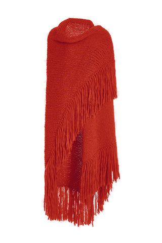 Lauren Knit Wrap in Antelope Orange Welfat Cashmere