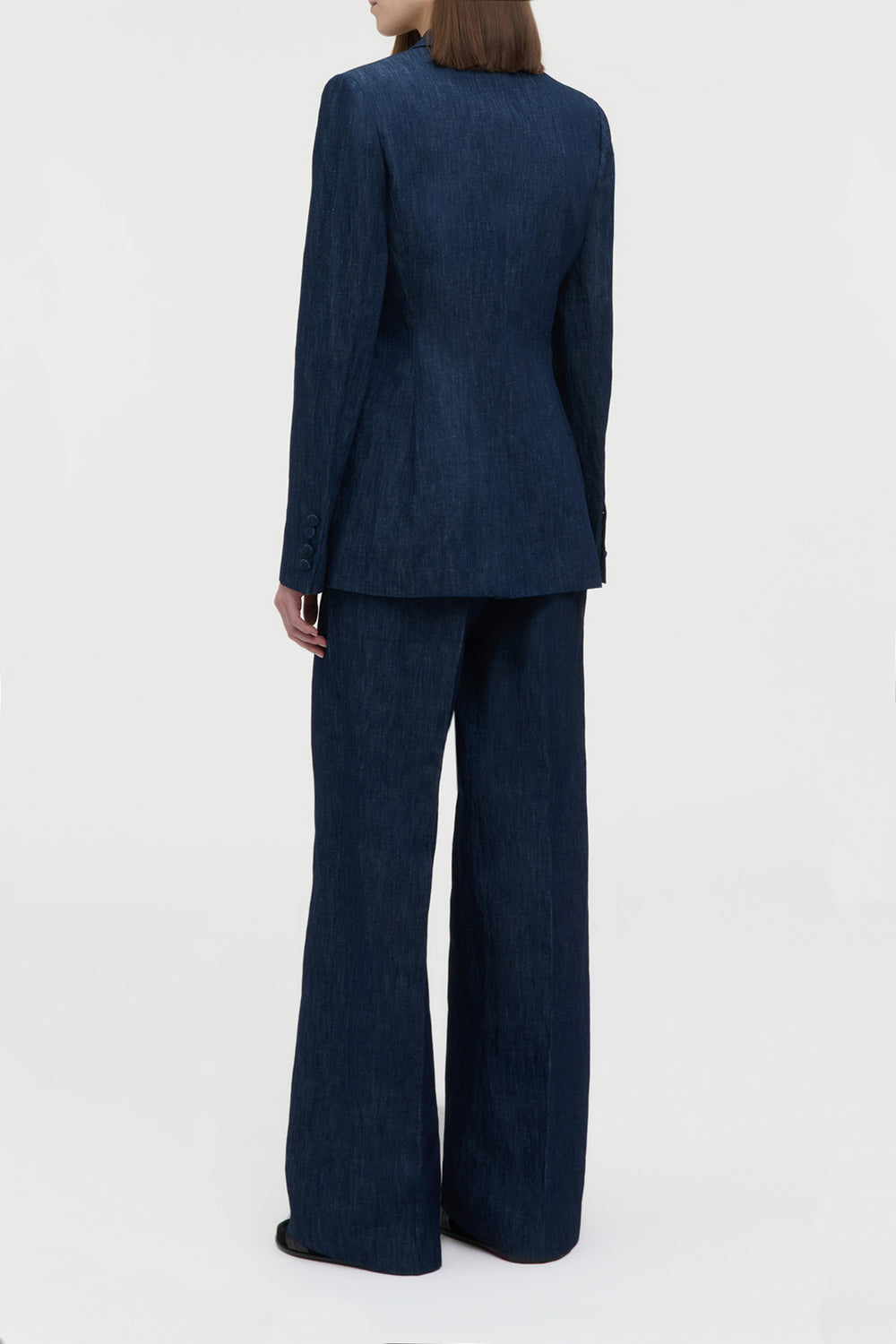 Grant Knotted Blazer in Recycled Cotton Denim