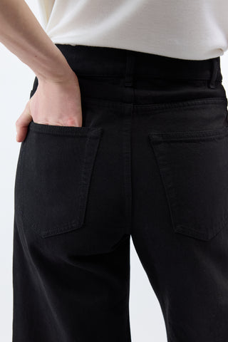 Black Recycled Cotton Amoret Jeans - Back Pocket Detail | Gabriela Hearst