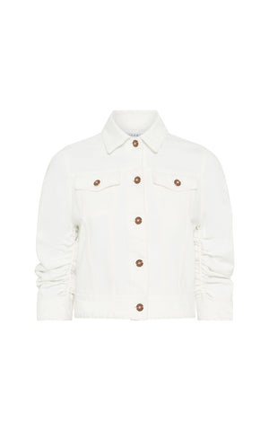 Adira Jacket in White Recycled Cotton Denim