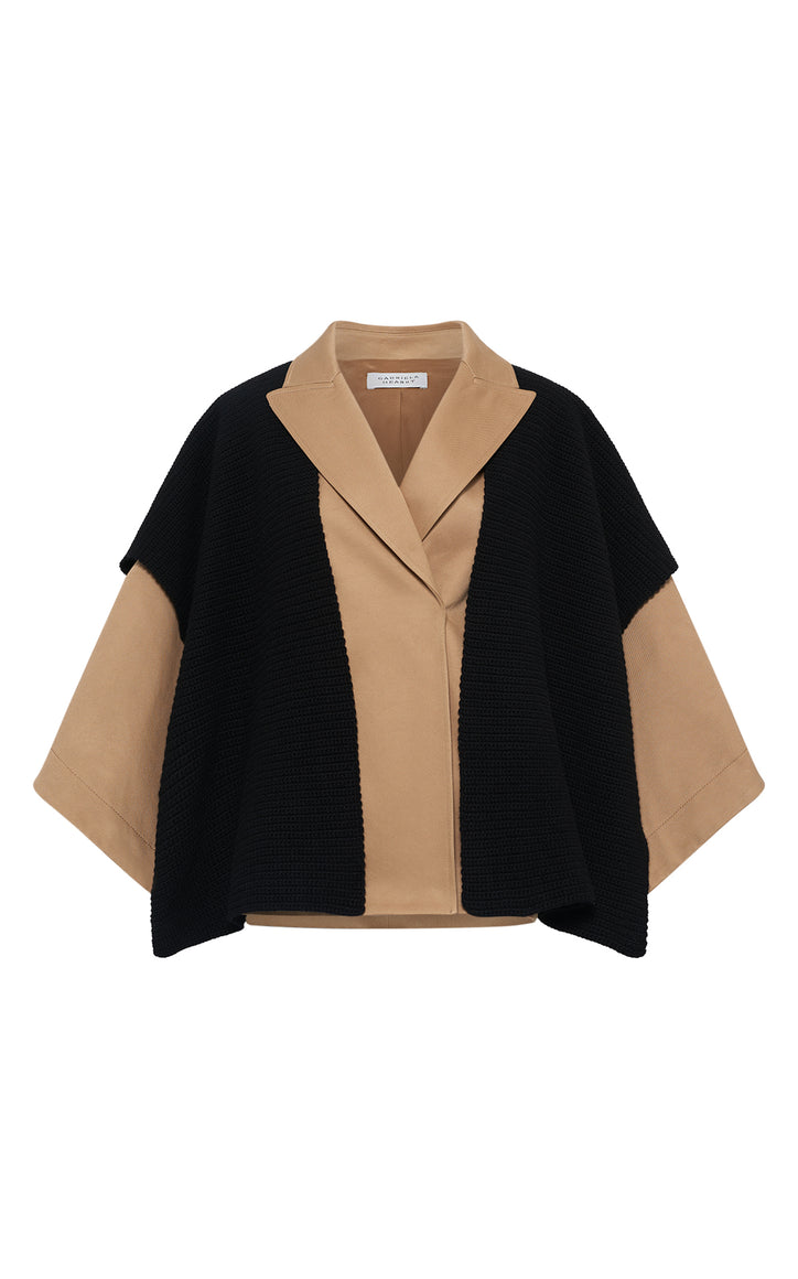 Rheya Crop Jacket in Camel Sea Island Cotton Twill