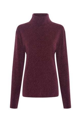 Almoner Knit Turtleneck in Plum Silk
