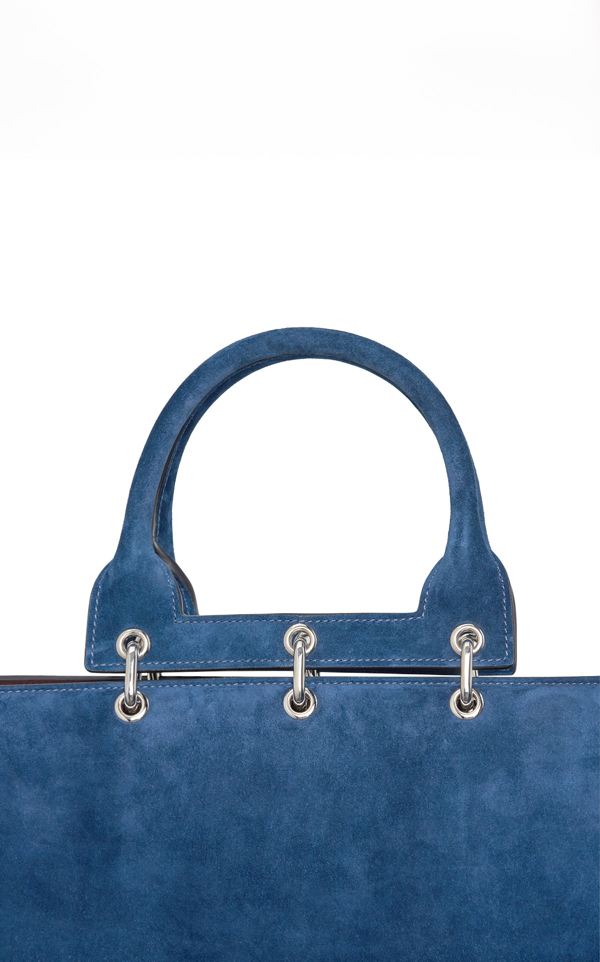 Large Amethyst Tote Bag in Navy Suede