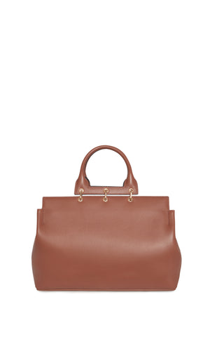 Large Amethyst Bag in Cognac Nappa Leather