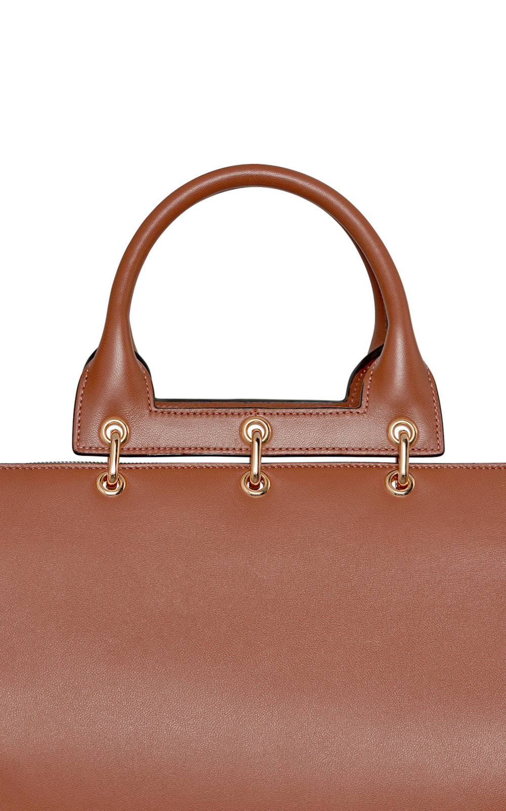 Large Amethyst Tote Bag in Cognac Nappa Leather