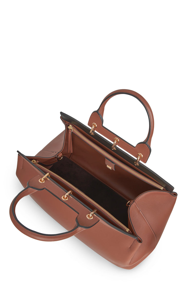 Large Amethyst Bag in Cognac Nappa Leather