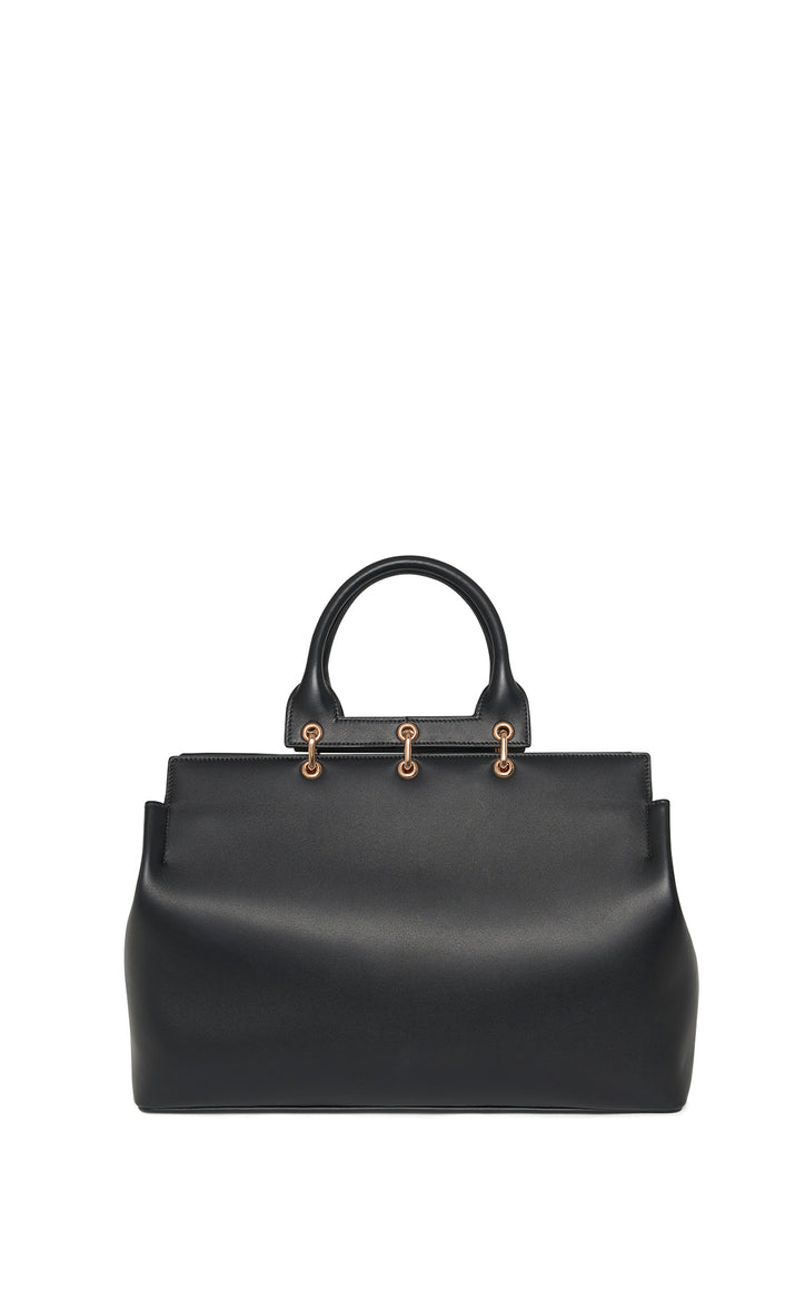Large Amethyst Bag in Black Nappa Leahter