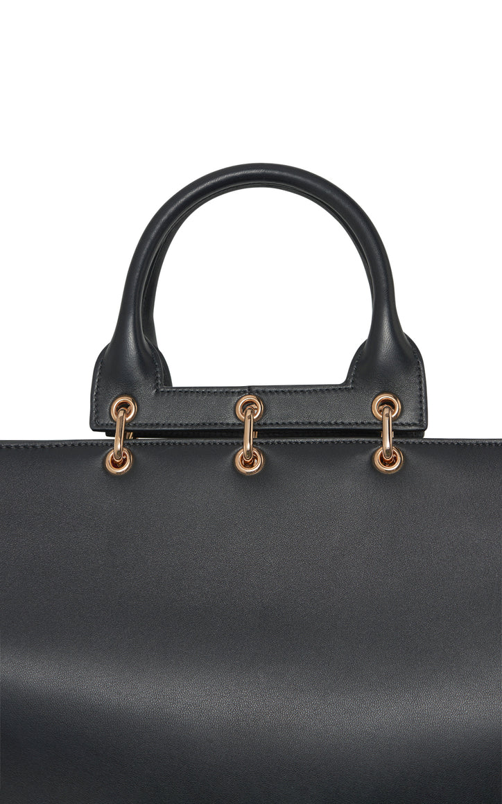 Large Amethyst Bag in Black Nappa Leahter