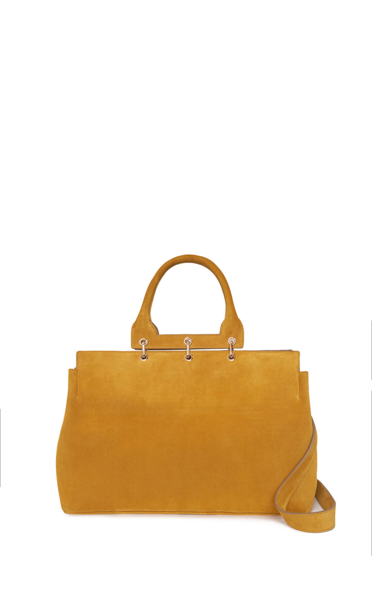 Large Amethyst Bag in Golden Birch Suede