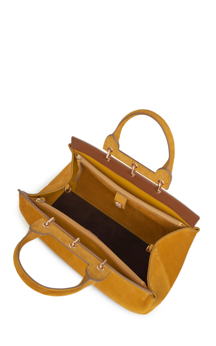Large Amethyst Bag in Golden Birch Suede
