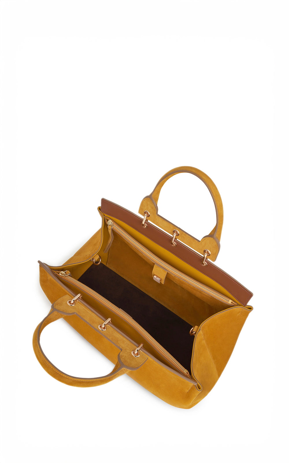 Small Amethyst Tote Bag in Golden Birch Suede